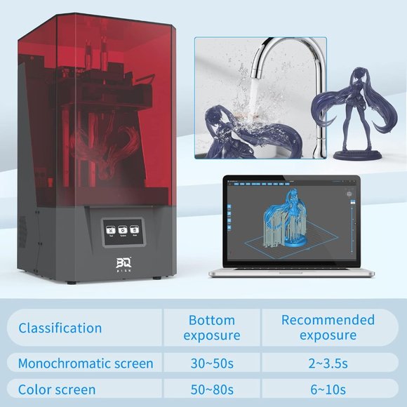 BIQU Water Washable Resin, 405nm Rapid UV Curing Standard Photopolymer Smoky Blk - Picture 4 of 7